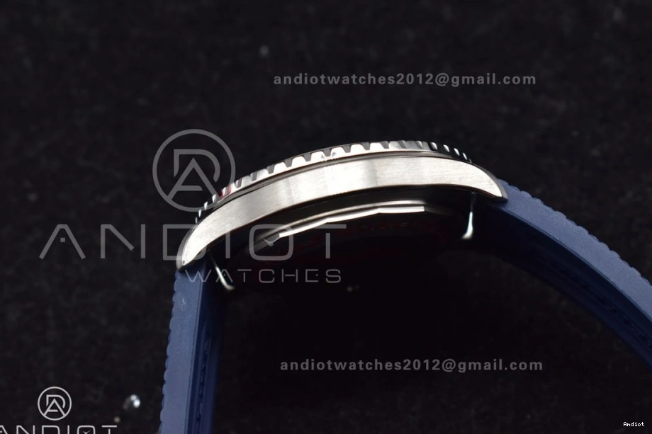 1:1 White Dial A2824 BLSF SS Automatic Strap SuperOcean Edition on 42 Blue Rubber Best 0423